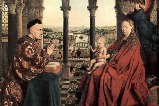 Jan van Eyck’s painting Madonna of Chancellor Rolin