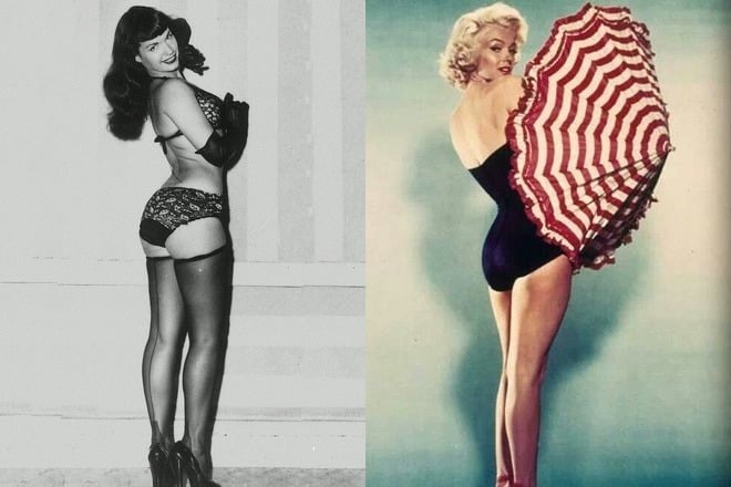 Betty Page and Marilyn Monroe