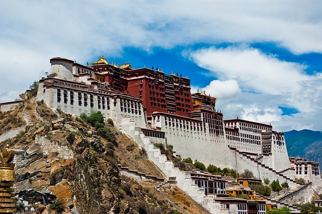 The primary residence of the Dalai Lama, The Potala Palace in Lhasa, Tibet Autonomous Region