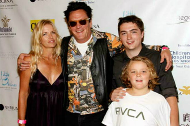 Michael Madsen with his wife and children