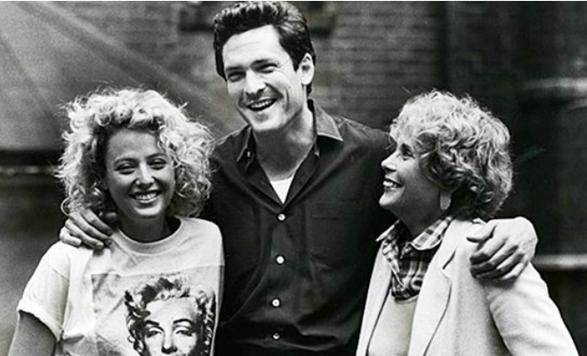 Michael Madsen with his mother and sister