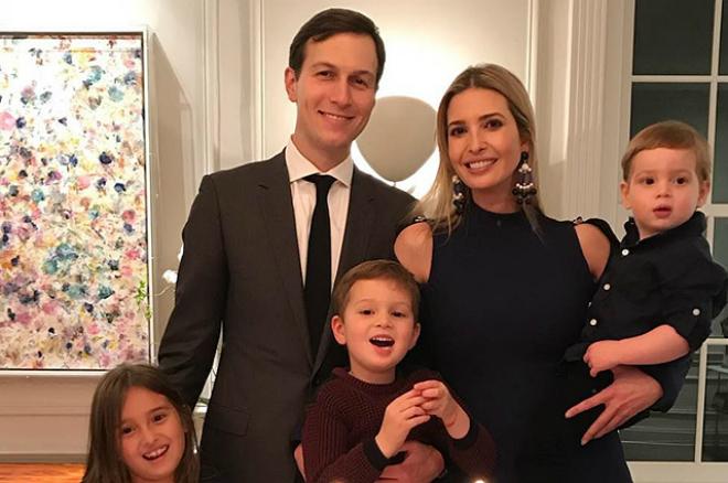 Jared Kushner with his wife and children