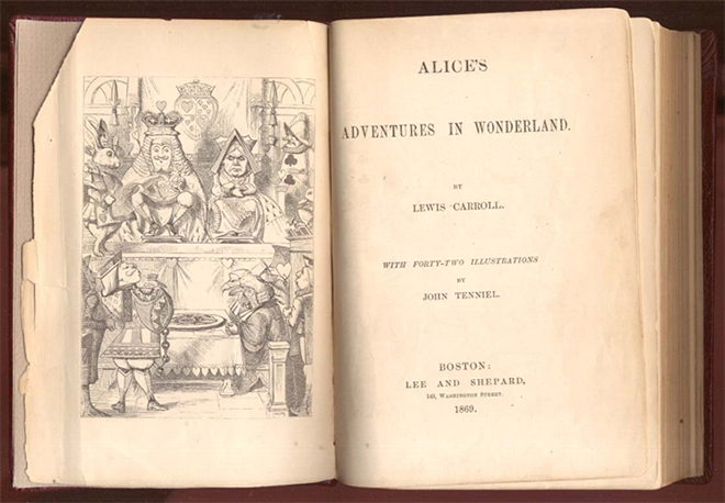 The first edition of the book «Alice's Adventures in Wonderland»