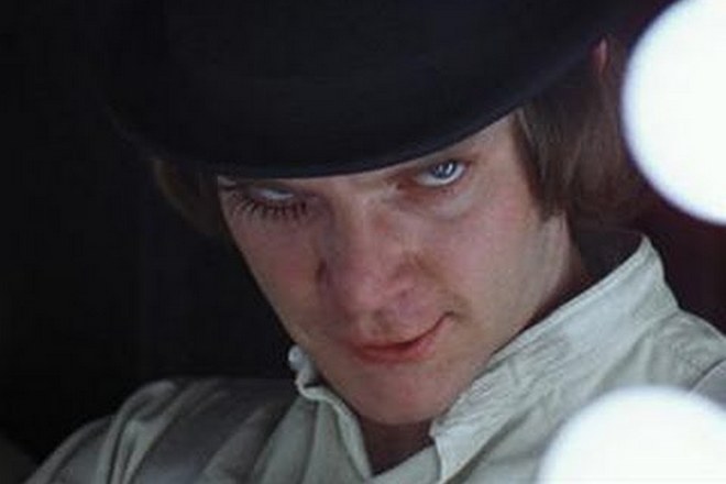 Malcolm McDowell in the movie A Clockwork Orange