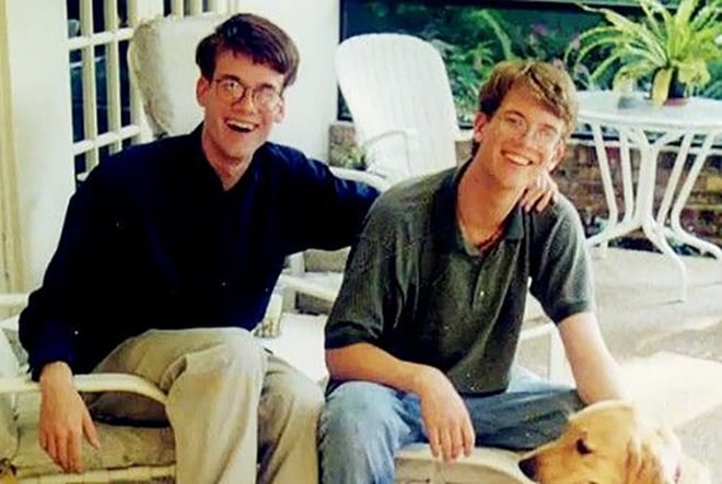 Young John Green and his brother