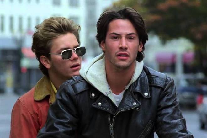 River Phoenix and Keanu Reeves in the movie My Own Private Idaho