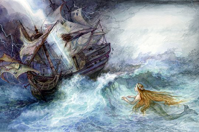 The illustration to Hans Christian Andersen's fairy tale «The Little Mermaid»
