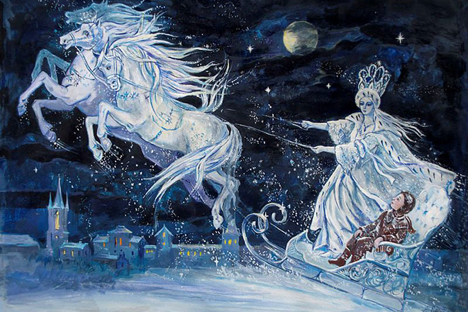The illustration to Hans Christian Andersen's fairy tale «The Snow Queen»