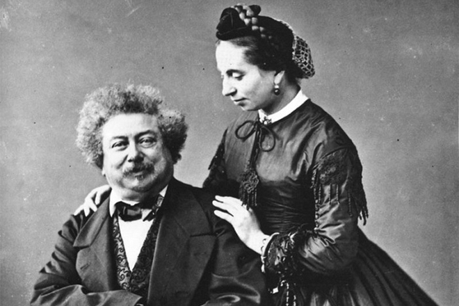Alexandre Dumas with his daughter Marie-Alexandrine
