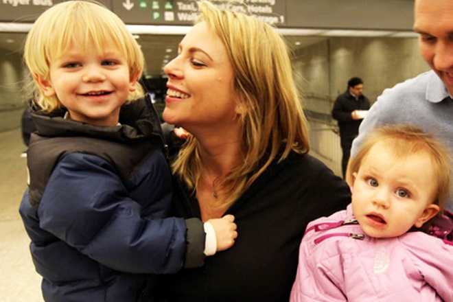 Lara Logan and her children