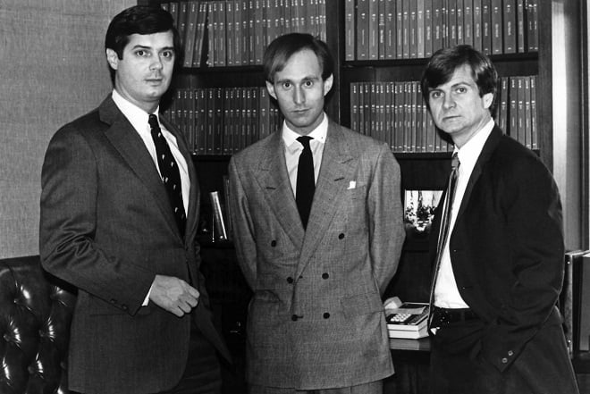 Paul Manafort, Roger Stone and Lee Atwater on March 21, 1985.