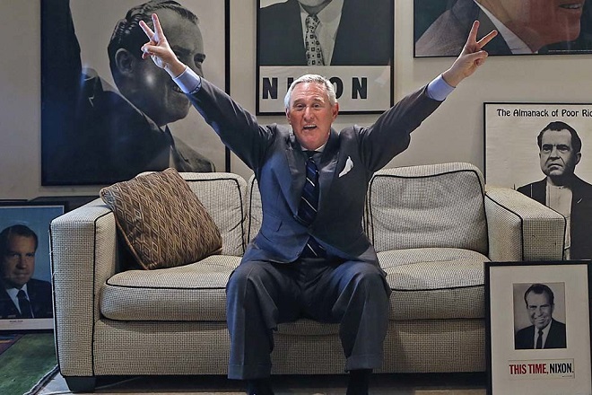 Roger Stone, pictured at his office in Fort Lauderdale