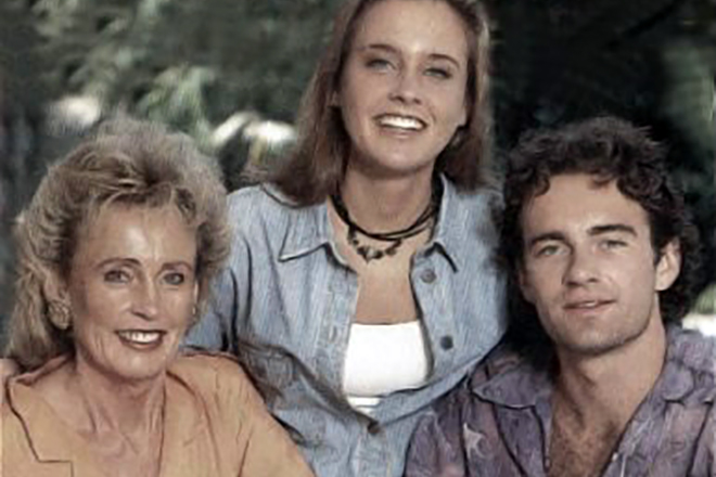 Julian McMahon with his mother and sister