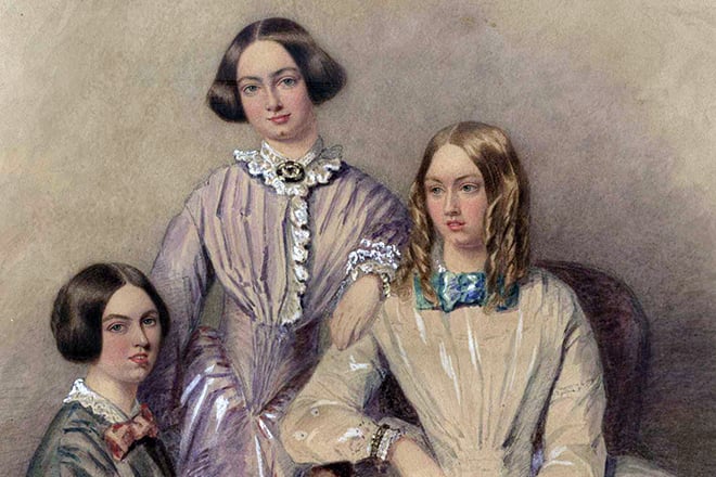 Charlotte Brontë with her sisters