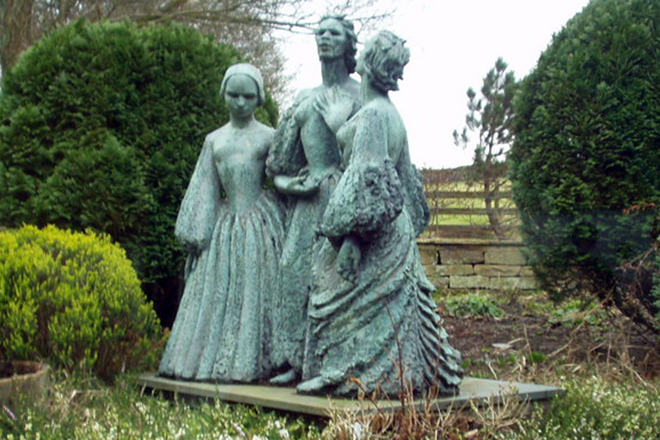 The monument to the Brontë sisters