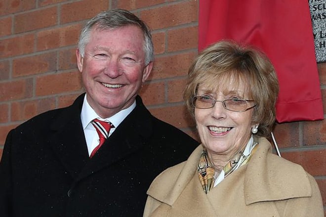 Sir Alex Ferguson and his wife, Cathy Holding
