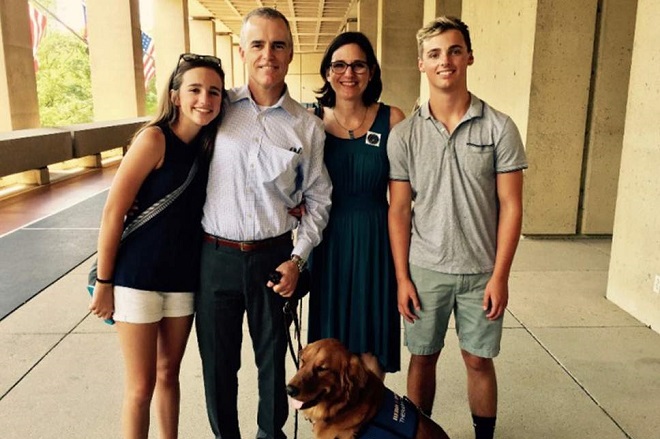 Former FBI Deputy Director Andrew McCabe and his family