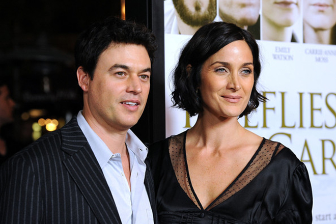 Carrie-Anne Moss and her husband, Steven Roy
