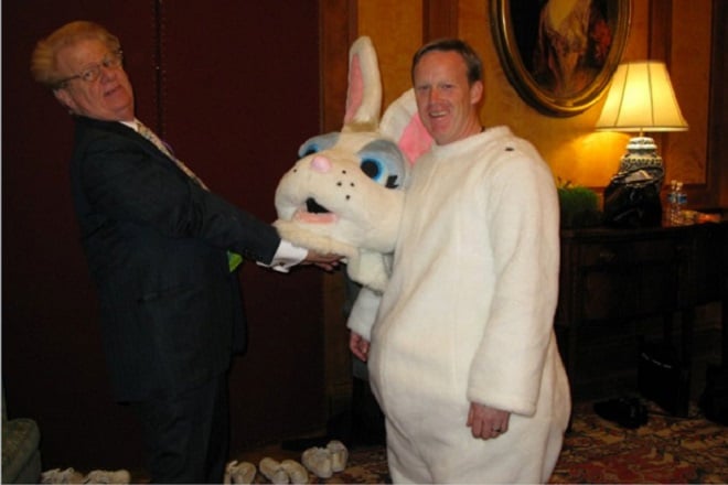 Sean Spicer Dressed as Easter Bunny in George W Bush's White House