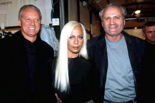 Donatella with her brothers, Gianni and Santo