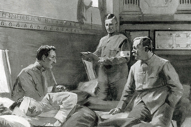 Arthur Conan Doyle in a field hospital during the Boer War