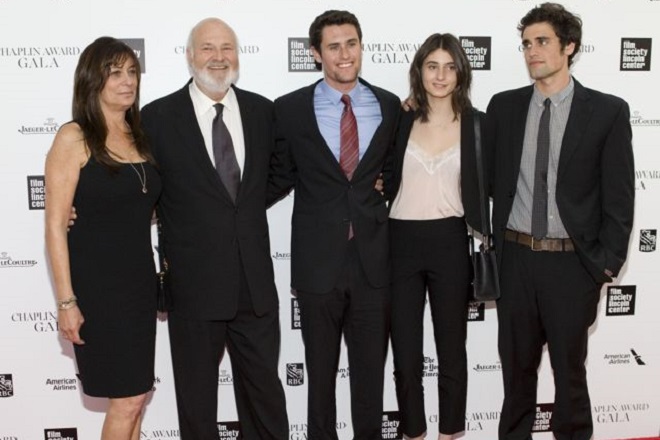 Rob Reiner with wife Michele and their children