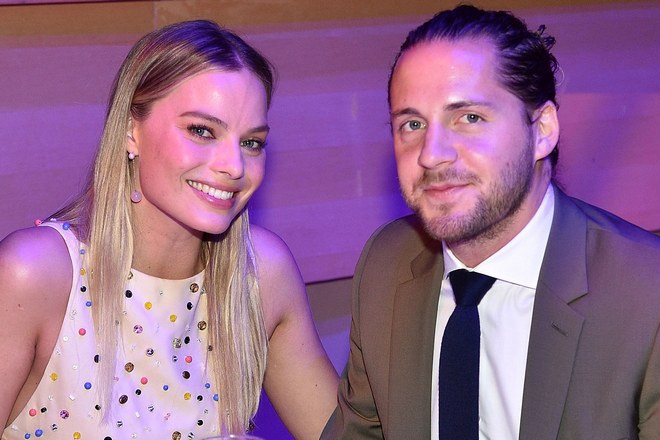 Tom Ackerley with his wife, Margot Robbie