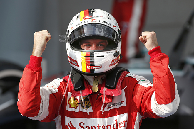 Sebastian Vettel in a helmet