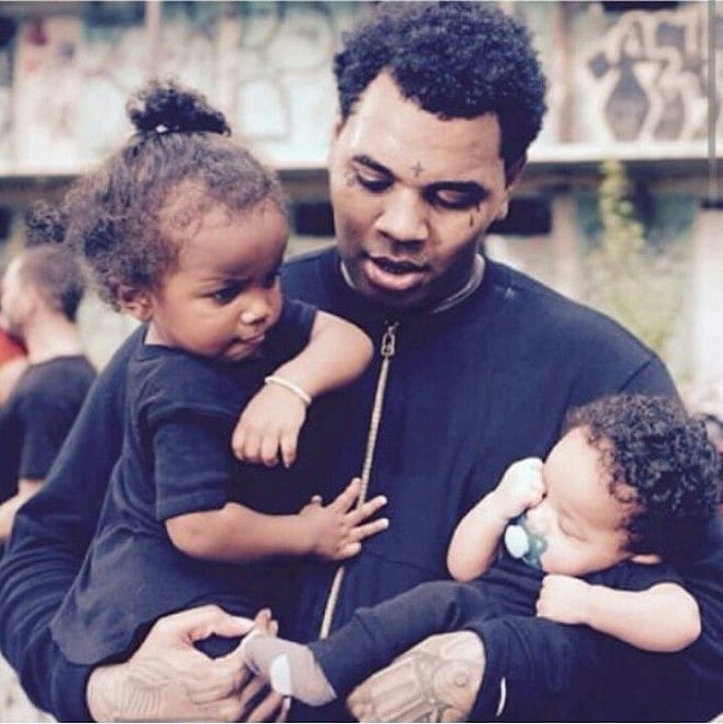 Rapper Kevin Gates with his children