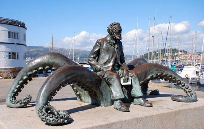 A monument to Jules Verne in Vigo, Spain