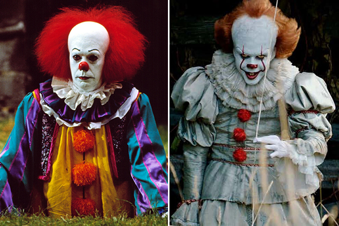 Tim Curry and Bill Skarsgård in the role of Pennywise