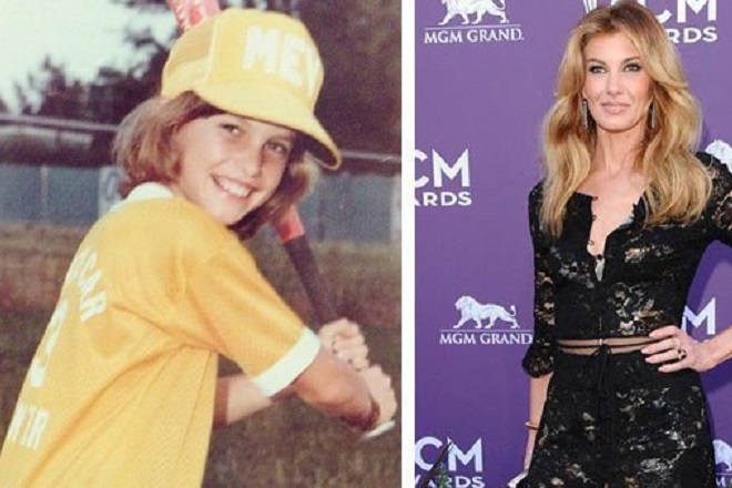 Faith Hill in childhood and now