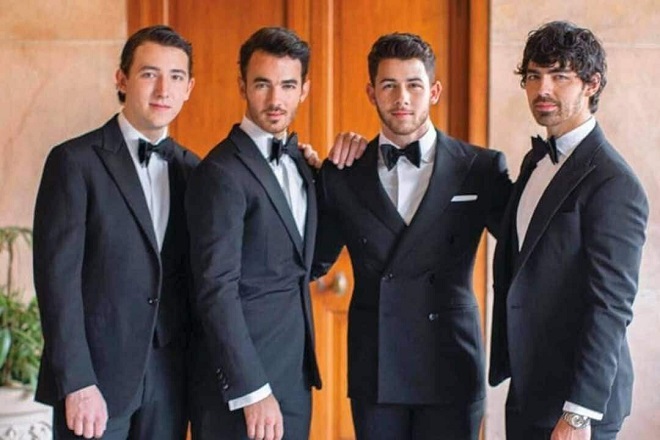 Kevin, Nick, Joe and Frankie Jonas during Nick´s Wedding