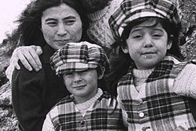 Yoko Ono with her children