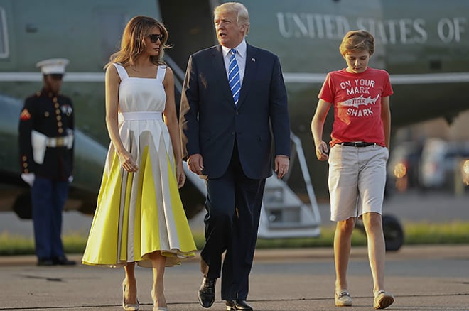 Barron Trump catches up with his parents' height