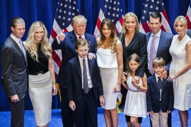 Barron Trump with his closest ones