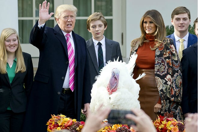 Barron Trump at the White House at the Turkey pardon ceremony