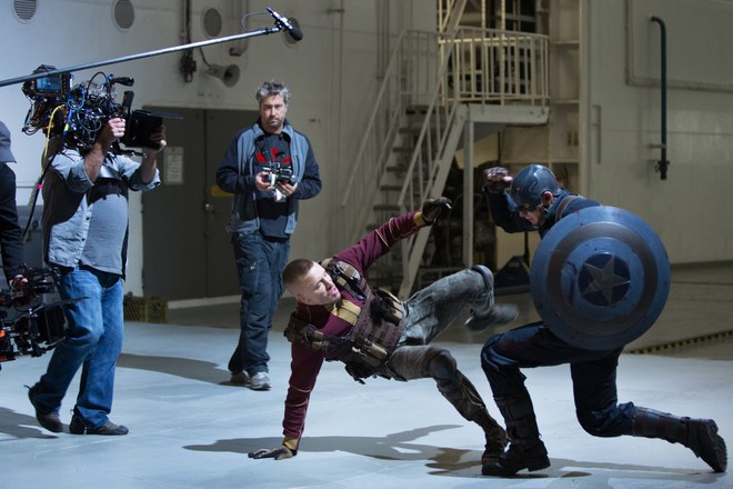 Georges St-Pierre on the set of the film Captain America: The Winter Soldier