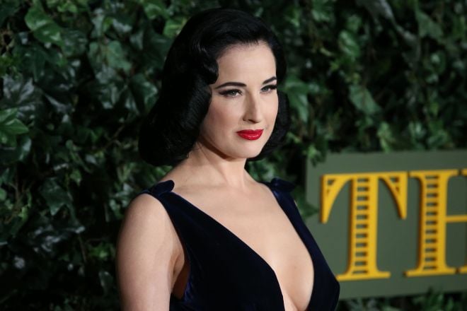 The model and singer Dita Von Teese