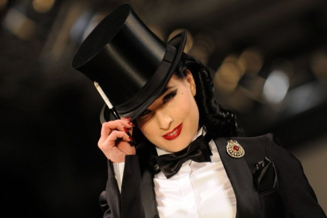 The model and singer Dita Von Teese