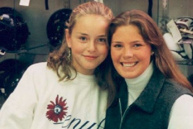 A young Lindsey Vonn (then Kildow) meets idol Picabo Street