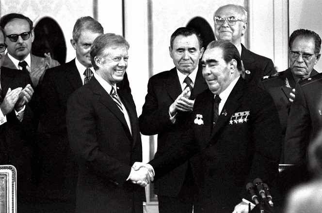 Jimmy Carter and Leonid Brezhnev