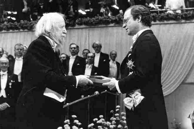 William Golding is receiving the Nobel Prize in Literature