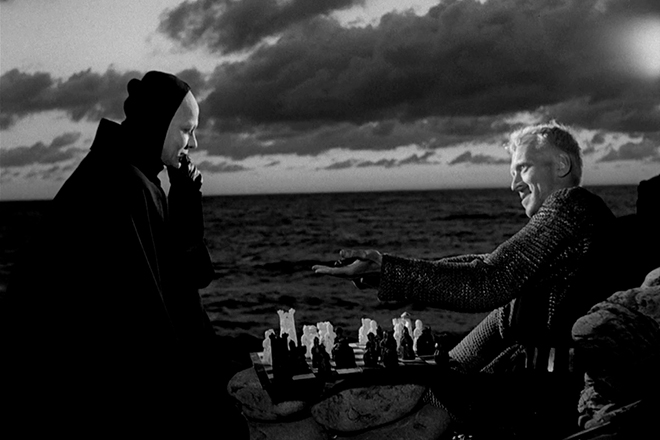 A screenshot from Ingmar Bergman’s The Seventh Seal
