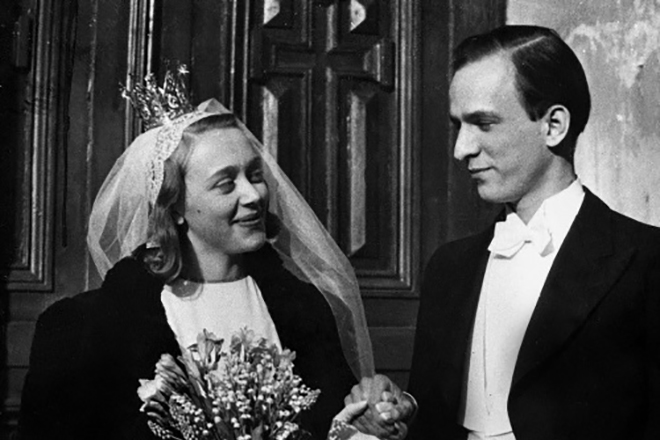 Ingmar Bergman with his first wife, Else Fisher