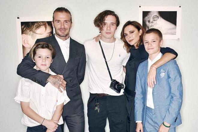 Brooklyn Beckham with family