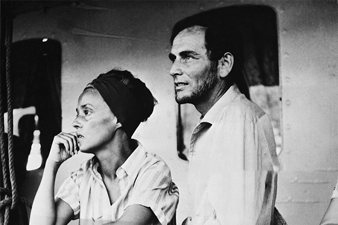 Pierre Cardin and Jeanne Moreau