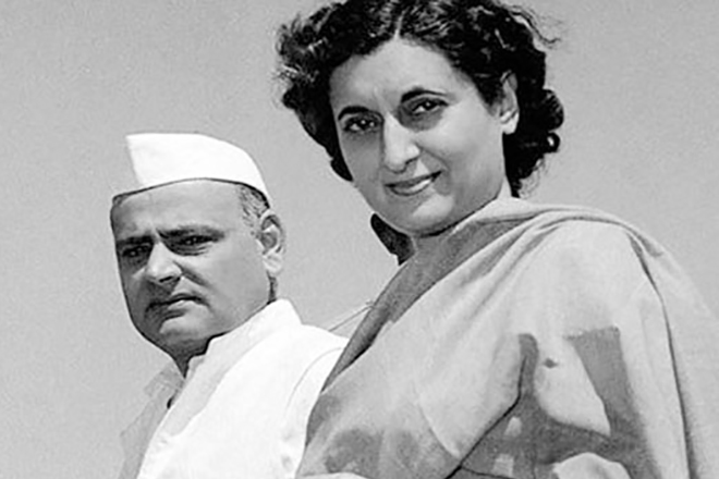 Indira Gandhi with her husband