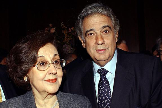 Plácido Domingo with his wife, Marta