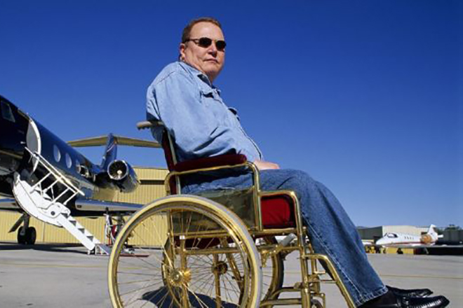 Larry Flynt in a wheelchair